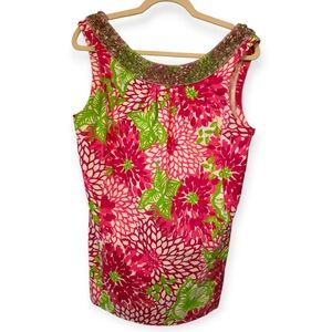 Lilly Pulitzer Jubilee Vibrant Beaded Sleeveless Tank Top